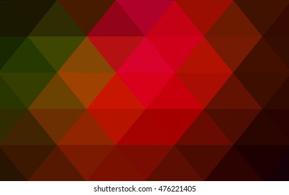 Dark green, red low poly pattern. Creative illustration in halftone style with gradient. A new texture for your design.