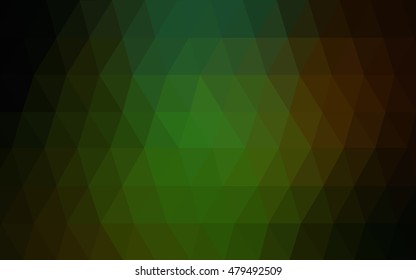 Dark green, red low poly background. A vague abstract illustration with gradient. Brand-new design for your business.
