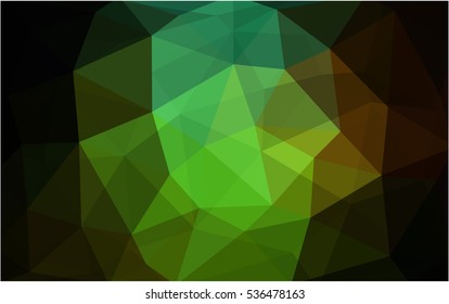 Dark Green Red Low poly crystal background. Polygon design pattern. Low poly vector illustration, low polygon background.