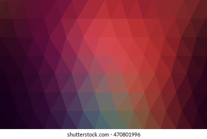 Dark green, red polygon abstract pattern. A vague abstract illustration with gradient. The best triangular design for your business.
