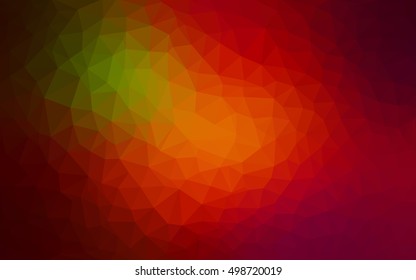 Dark green, red polygon abstract template. Glitter abstract illustration with an elegant design. Brand-new design for your business.