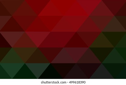 Dark green, red polygon abstract template. Glitter abstract illustration with an elegant design. Brand-new design for your business.