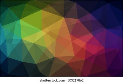 Dark green, red polygon abstract template. Creative geometric illustration in Origami style with gradient. A new texture for your design.