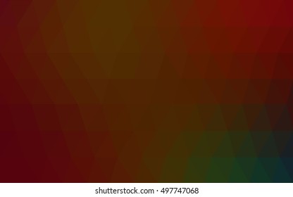 Dark green, red polygonal background. Colorful abstract illustration with gradient. The textured pattern can be used for background.
