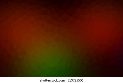 Dark green, red polygonal background. Colorful illustration in abstract style with gradient. A completely new design for your business.