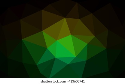 Dark green, red polygonal illustration, which consist of triangles. Triangular design for your business. Geometric background in Origami style with gradient.