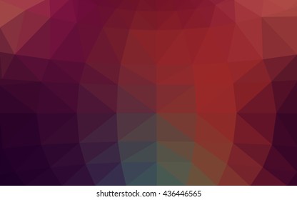 Dark green, red polygonal illustration, which consist of triangles. Triangular design for your business. Geometric background in Origami style with gradient.