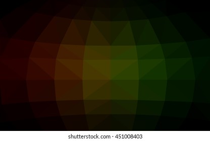 Dark green, red polygonal illustration, which consist of triangles. Triangular design for your business. Geometric background in Origami style with gradient.