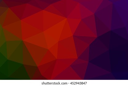 Dark green, red polygonal illustration, which consist of triangles. Triangular design for your business. Geometric background in Origami style with gradient.
