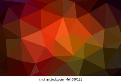 Dark green, red polygonal illustration, which consist of triangles. Triangular design for your business. Geometric background in Origami style with gradient.