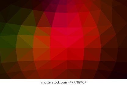 Dark green, red polygonal illustration, which consist of triangles. Triangular design for your business. Geometric background in Origami style with gradient.