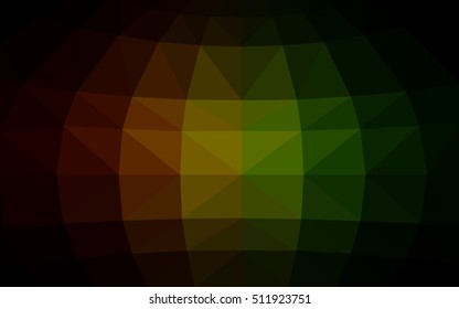 Dark green, red polygonal illustration, which consist of triangles. Triangular design for your business. Geometric background in Origami style with gradient.