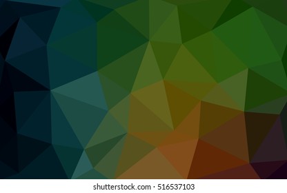 Dark Green red polygonal illustration, which consist of triangles. Triangular design for your business. Creative geometric background in Origami style with gradient.