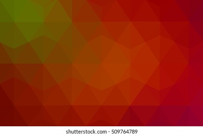 Dark green, red polygonal template. Creative geometric illustration in Origami style with gradient. A completely new template for your business design.