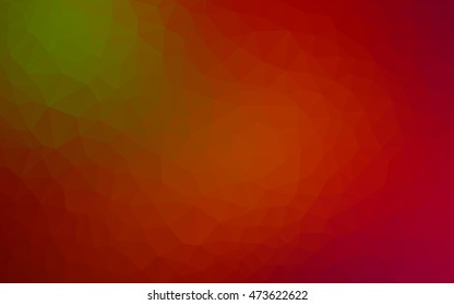 Dark green, red triangle mosaic background. Glitter abstract illustration with an elegant design. Brand-new style for your business design.