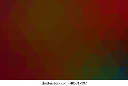 Dark green, red triangle mosaic pattern. Brand-new colored illustration in blurry style with gradient. Brand-new design for your business.