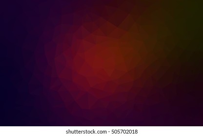 Dark green, red triangle mosaic pattern. Brand-new colored illustration in blurry style with gradient. The completely new template can be used for your brand book.