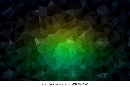Dark green, red triangle mosaic pattern. Modern geometrical abstract illustration with gradient. The textured pattern can be used for background.