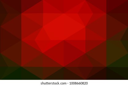 Dark Green, Red vector abstract textured polygonal background. Blurry triangle design. Pattern can be used for background.
