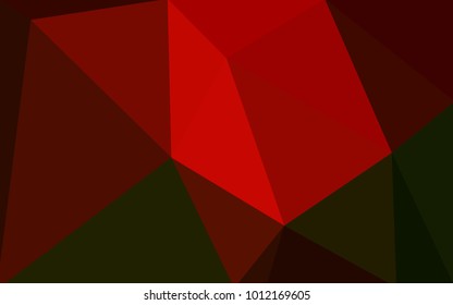 Dark Green, Red vector abstract textured polygonal background. Blurry triangle design. Pattern can be used for background.