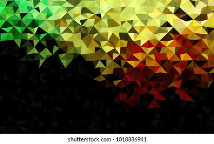 Dark Green, Red vector abstract polygonal template. Colorful illustration in abstract style with gradient. A new texture for your design.