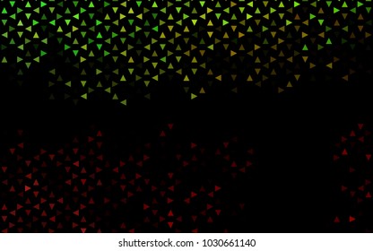Dark Green, Red vector abstract colorful background, which consist of triangles. Pattern with colored triangles on white background.