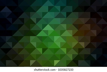 Dark Green, Red vector abstract polygonal template. Shining illustration, which consist of triangles. The completely new template can be used for your brand book.