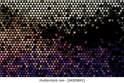 Dark Green, Red vector abstract lovely pattern with Hearts on white background. Happy Valentine's Day Greeting Card with small hearts. Stock template for your romantic ad, leaflet, banner.