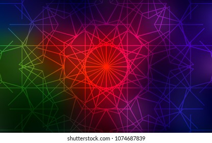 Dark Green, Red vector abstract doodle pattern. A vague abstract illustration with doodles drawn by child in Indian style. The textured pattern can be used for website.