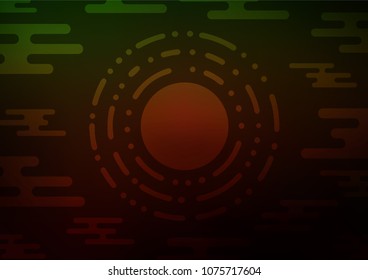 Dark Green, Red vector abstract doodle background. Glitter abstract illustration with doodles and Zen tangles. The template can be used as a background for cell phones.