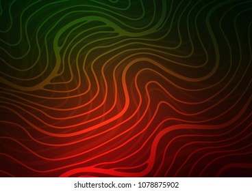 Dark Green, Red vector abstract doodle pattern. Blurred decorative design in Indian style with Zen tangles. A completely new design for your business.