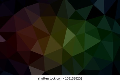 Dark Green, Red vector abstract polygonal template. A completely new color illustration in a polygonal style. Pattern for a brand book's backdrop.