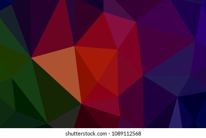 Dark Green, Red vector abstract polygonal background. Elegant bright polygonal illustration with gradient. New template for your brand book.