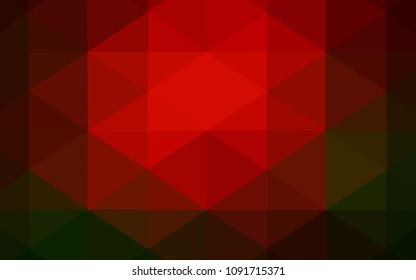 Dark Green, Red vector abstract polygonal pattern. A sample with polygonal shapes. The polygonal design can be used for your web site.