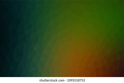 Dark Green, Red vector abstract polygonal background. Glitter abstract illustration with an elegant triangles. A new texture for your web site.