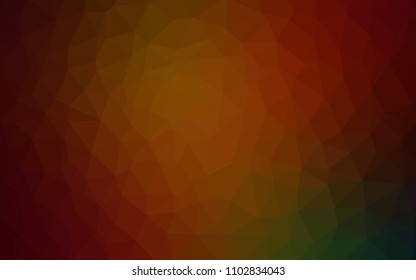 Dark Green, Red vector abstract polygonal pattern. Colorful abstract illustration with triangles. Brand new style for your business design.