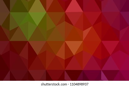Dark Green, Red vector abstract polygonal template. Shining polygonal illustration, which consist of triangles. A completely new design for your leaflet.
