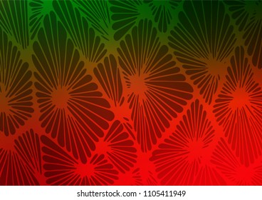 Dark Green, Red vector abstract doodle texture. An elegant bright illustration with lines in Natural style. A new texture for your design.