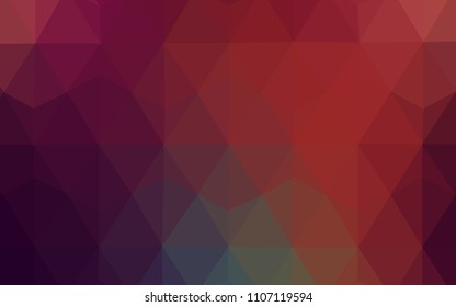 Dark Green, Red vector abstract mosaic pattern. Elegant bright polygonal illustration with gradient. Polygonal design for your web site.