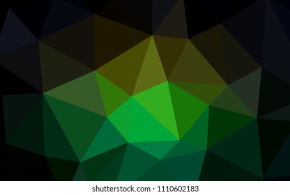 Dark Green, Red vector abstract mosaic backdrop. Creative illustration in halftone style with triangles. New template for your brand book.