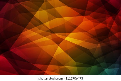 Dark Green, Red vector abstract mosaic background. Creative geometric illustration in Origami style with gradient. Textured pattern for your backgrounds.