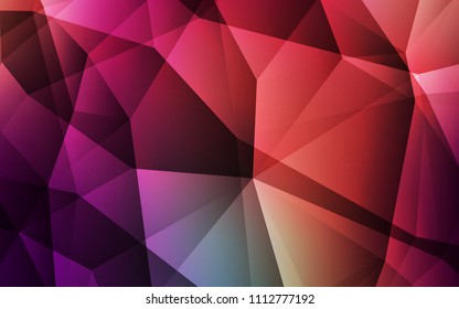 Dark Green, Red vector abstract mosaic background. Elegant bright polygonal illustration with gradient. Brand new style for your business design.