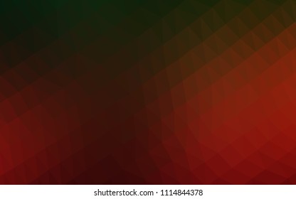 Dark Green, Red vector abstract mosaic backdrop. A sample with polygonal shapes. The best triangular design for your business.