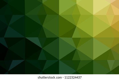 Dark Green, Red vector abstract mosaic background. Creative geometric illustration in Origami style with gradient. The template for cell phone's backgrounds.