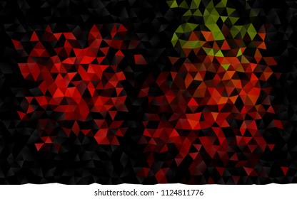 Dark Green, Red vector abstract mosaic background. Creative illustration in halftone style with gradient. The template can be used as a background for cell phones.