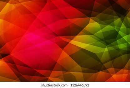 Dark Green, Red vector abstract mosaic pattern. A completely new color illustration in a polygonal style. Best triangular design for your business.