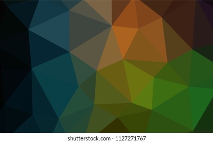 Dark Green, Red vector abstract mosaic pattern. Glitter abstract illustration with an elegant triangles. Triangular pattern for your design.