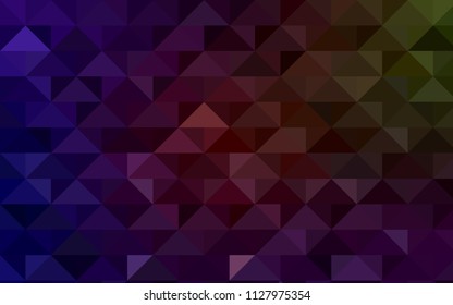 Dark Green, Red vector abstract mosaic template. Triangular geometric sample with gradient.  The textured pattern can be used for background.