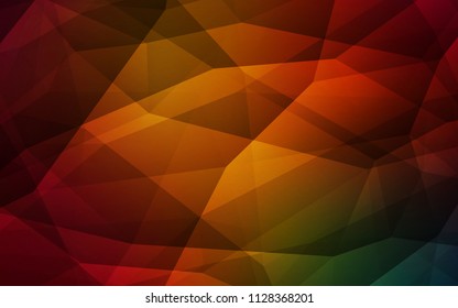 Dark Green, Red vector abstract polygonal template. Geometric illustration in Origami style with gradient.  A new texture for your web site.