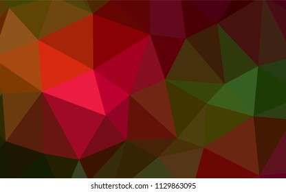 Dark Green, Red vector abstract mosaic background. Colorful abstract illustration with triangles. Triangular pattern for your design.